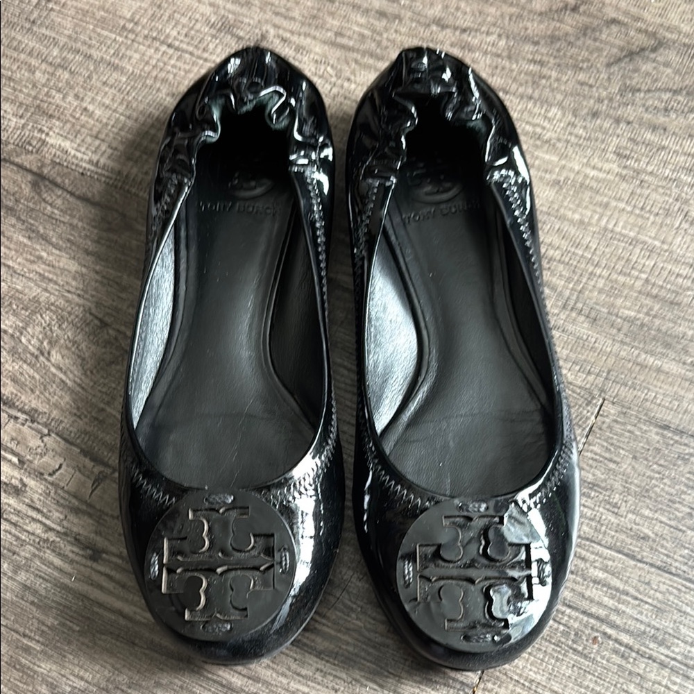 Tory Burch Black Patent Leather Ballet Flats